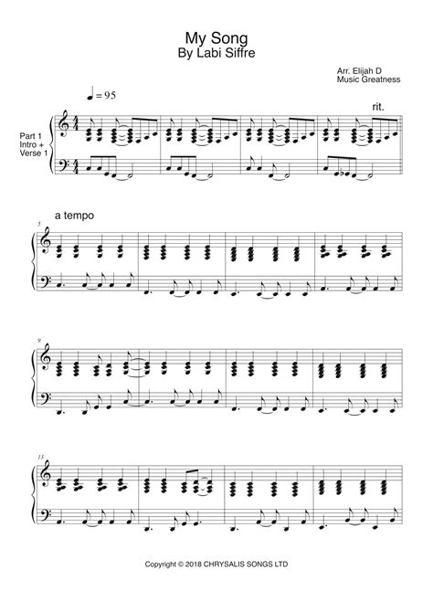 My Song (arr. Music Greatness) by Labi Siffre Sheet Music for Piano Solo at Sheet Music Direct