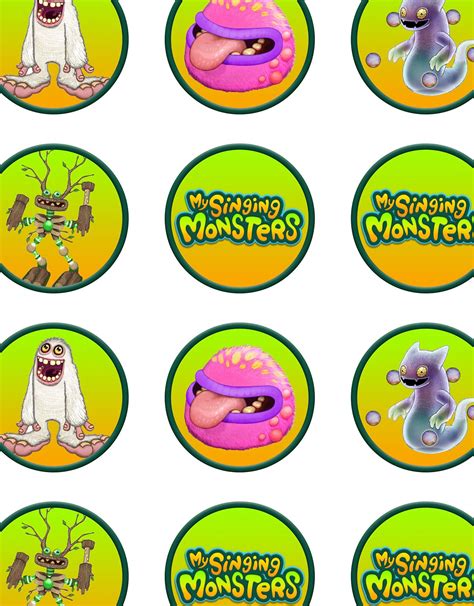 My Singing Monsters Cupcake Toppers Ready to Print and Cut HD Resolution - Etsy