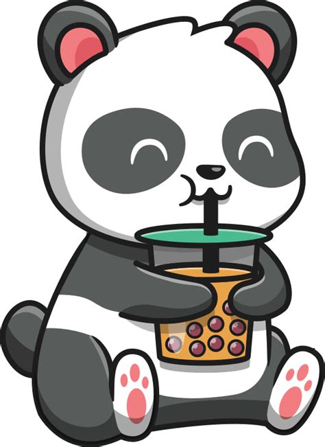 Drinking Panda - Openclipart