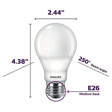 Philips LED Dimmable A19 Light Bulb with Warm Glow Effect 800-Lumen, 2200-2700 Kelvin, 9.5-Watt ...