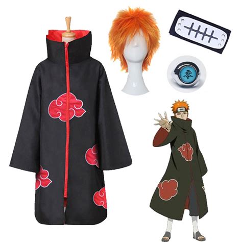 Anime Akatsuki Pain Cloak Ring Headband Wig Kids Adults Halloween Cosplay Costume | Wish