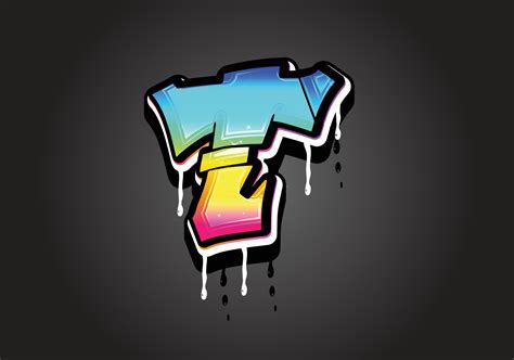 T letter 3D Graffiti Dripping alphabet font vector 7166056 Vector Art at Vecteezy