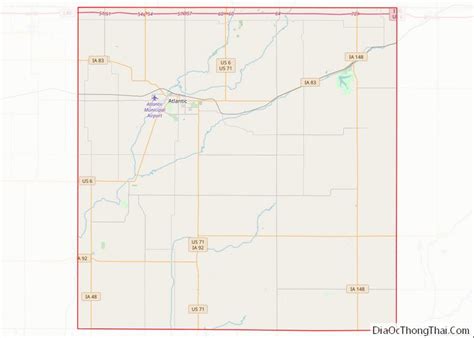 Map of Cass County, Iowa - Thong Thai Real