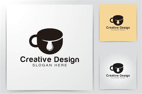 Free Vector | Mug. glass. and water drop logo Ideas. Inspiration logo design. Template Vector ...