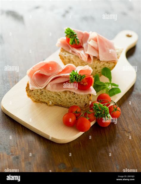 Ham Tomato Sandwich Stock Photo - Alamy