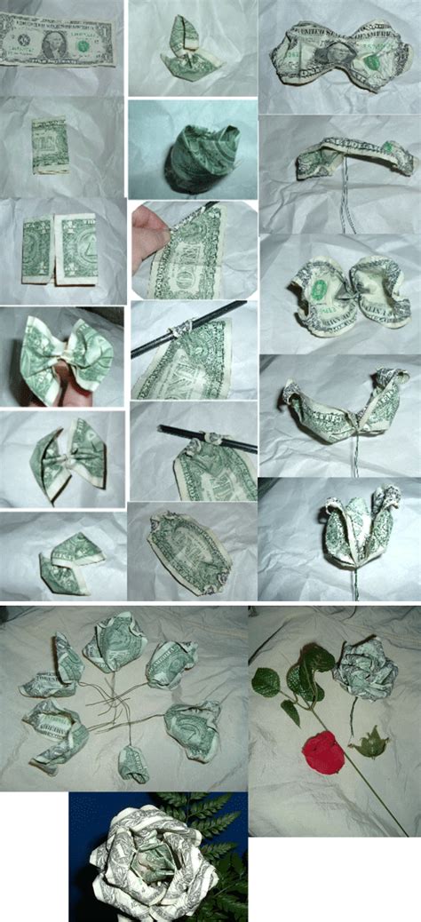 Making a Dollar Bill Rose | Money origami, Money rose, Creative money gifts