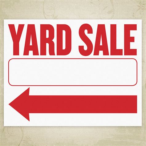 Yard Sale Sign Template