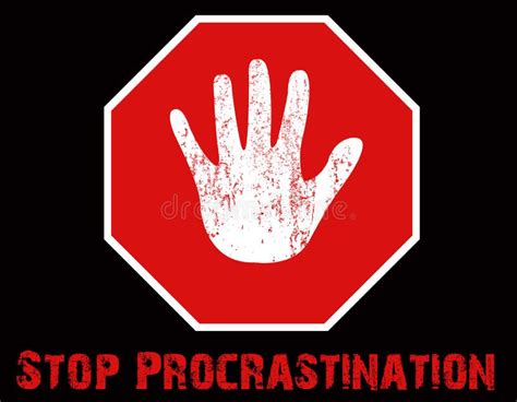 Stop Procrastination Illustration Stock Illustration - Illustration of ...