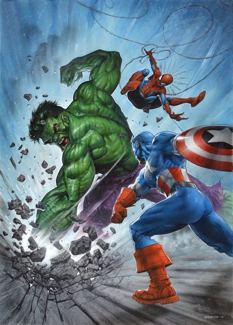 WEST COAST AVENGERS • Hulk Vs Captain America & Spider-Man by Greg...