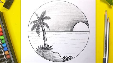 Simple Scenery Drawing Pencil