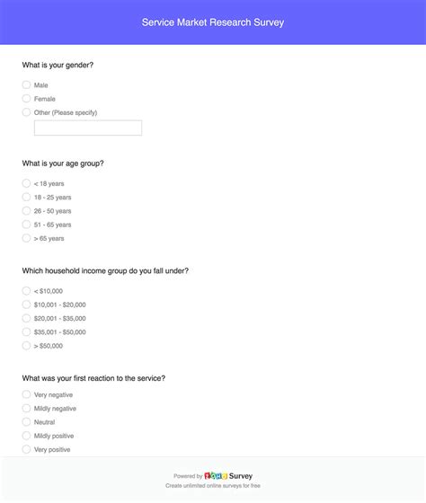 Service Market Research Survey Questionnaire & Template - Zoho Survey