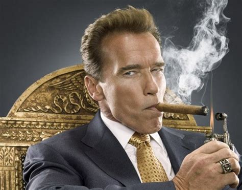 Create meme "Schwarzenegger smokes a cigar, Arnold Schwarzenegger ...