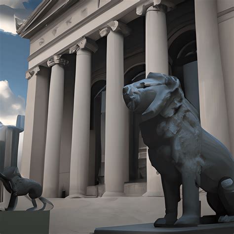 3D Chicago Art Institute Lions · Creative Fabrica