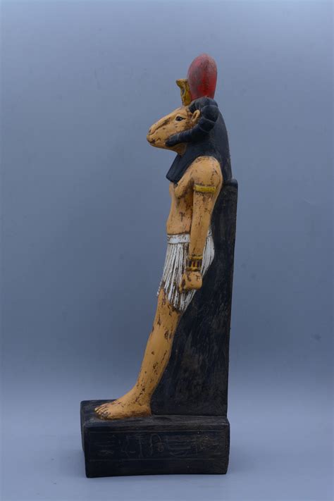 Egyptian Statue Khnum God of Potters Sculpture Painted Heavy - Etsy