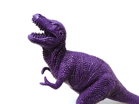 plastic dinosaur violet kids decor upcycled toy kitsch by nashpop