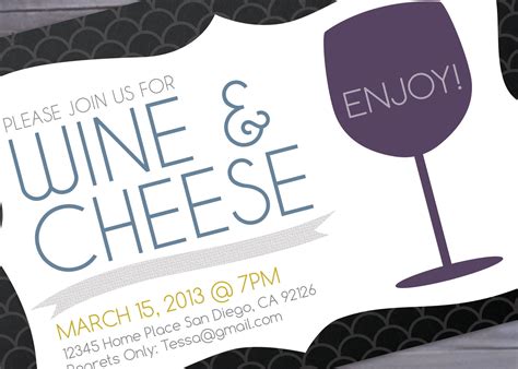 Wine and Cheese Party - Invitation Printable - BriGeeski