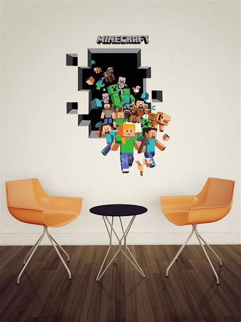 Minecraft 3D Wall Stickers Decorative Wall Decal Home Decor 6006 50x70cm - SYGMALL