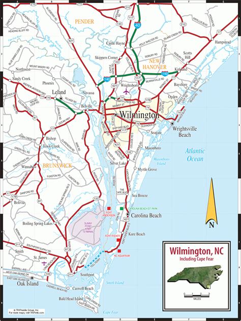 River To The Sea Bikeway In Wilmington, Nc - Printable Map Of Wilmington Nc | Printable Maps