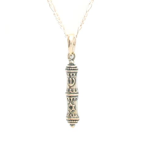 Sterling Silver Mini Mezuzah Necklace Pendant - Mezuzah Master