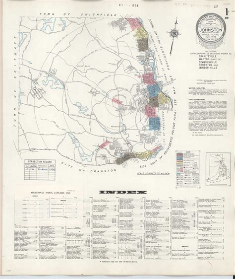 Johnston, Rhode Island 1949 A - Old Map Rhode Island Fire Insurance Index - OLD MAPS