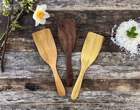 Flat edged small wooden spatulas Gift set for home cooks | Etsy in 2021 | Handmade wooden ...