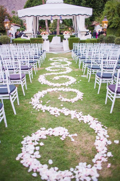 Outdoor Wedding Ceremony, Aisle Rose Petals