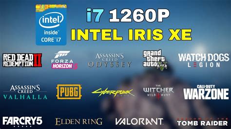 i7 1260P Intel Iris Xe G7 96EUs - Test in 14 Games in 2022 - YouTube