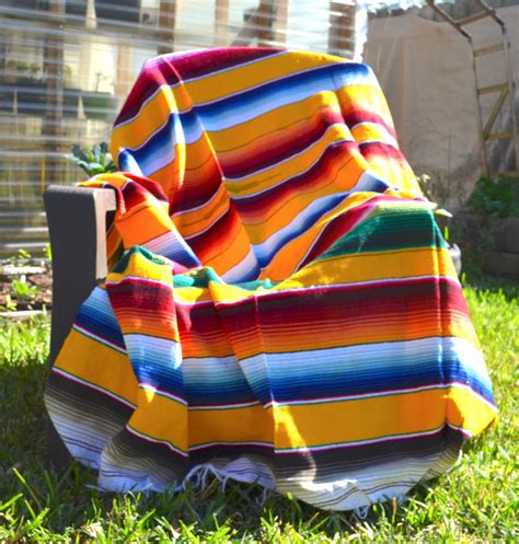 Blanket // Mexican Blanket// Mexican Throw // Sarape // Yellow | Etsy | Mexican blanket, Mexican ...