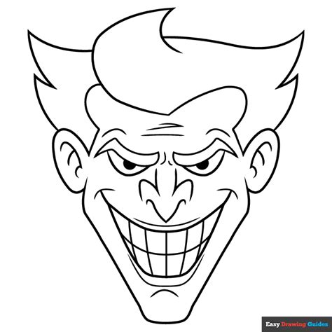 Joker's Face Coloring Page | Easy Drawing Guides