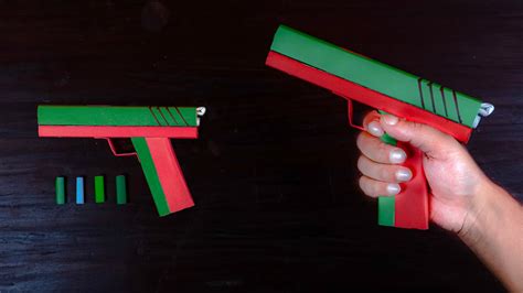 How To Make a PAPER GUN That Can Shoot || Origami paper gun Pistol ...