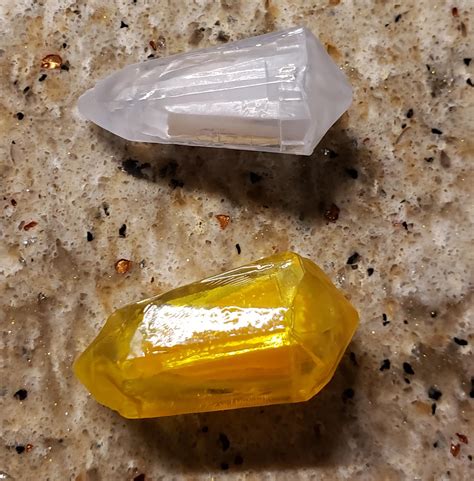 Got these two kyber crystals today, getting a purple one when I build my lightsaber on Monday ...
