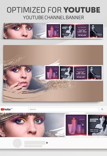 Green Simple Salon Beauty Youtube Premium Social Media Template PSD ...