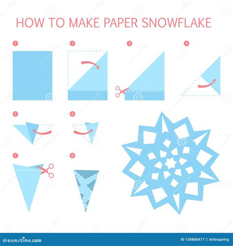 How To Make Christmas White Snowflake Diy Stock Vector - Illustration ...