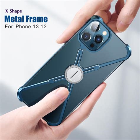 Luxury Metal Frame Shape Bumper Case For iPhone 13 Pro Max Mini ...