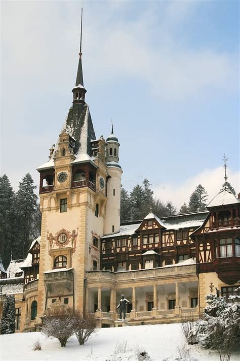 Peles castle in winter stock photo. Image of european - 17651428