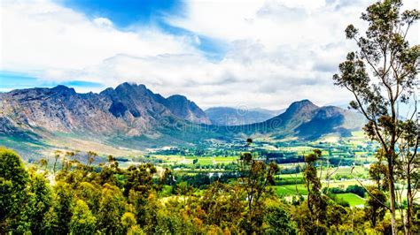 Franschhoek Valley in the Western Cape Province of South Africa with ...