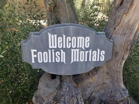 Welcome Foolish Mortals Sign. LED Illuminated With 20 Color Choices. Remote Included. Great for ...