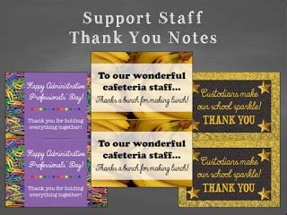 Support Staff Thank You Notes - Classroom Freebies