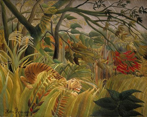 "Tiger in a Tropical Storm (Surprised!)" Henri Rousseau - Artwork on USEUM