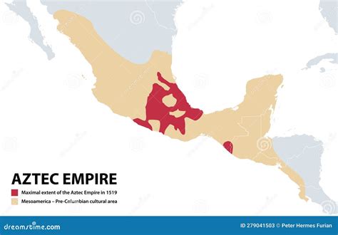 The Aztec Empire, Map Of The Triple Alliance And Maximal Extent In 1519 ...