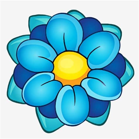 Elemento Decorativo Planta Flores Azules Dibujos Animados PNG , Planta ...