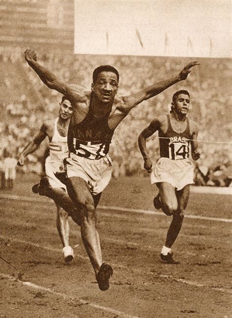 Lloyd B. Labeach Sprinting, Vintage 1948 London Olympics Photograph by ...