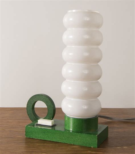 Table lamp in green lacquered wood & glass, 1960s Modern Lighting, Lighting Design, Light ...