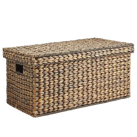 Carson Espresso Wicker Rectangular Lidded Large Storage Baskets | Large storage baskets, Storage ...