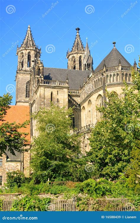 Magdeburg cathedral stock image. Image of tree, anhalt - 16588439