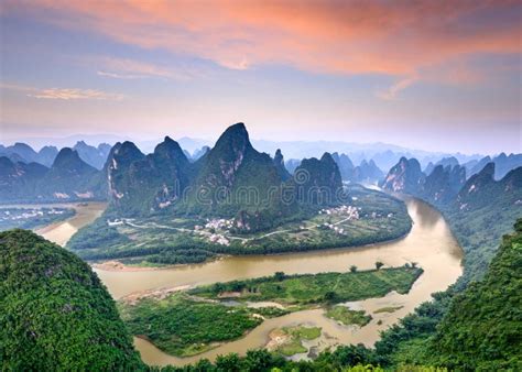 Karst Mountains of Guilin stock image. Image of lake - 55607277