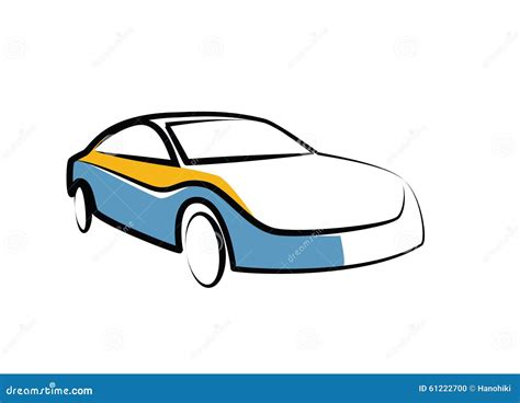 Simple Drawing of a Modern Sports Car - Auto Sketch Stock Vector - Illustration of blue, drawing ...