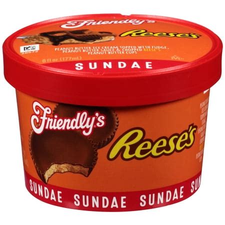Friendly's Reese's Peanut Butter Cups Sundae Ice Cream 6 fl. oz. Cup - Walmart.com