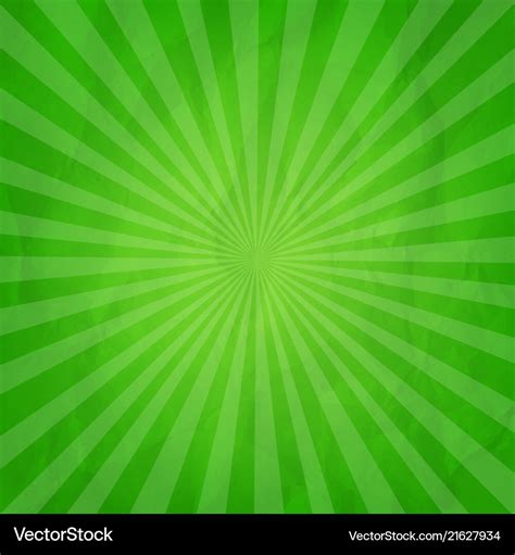 Crumpled green sunburst background Royalty Free Vector Image