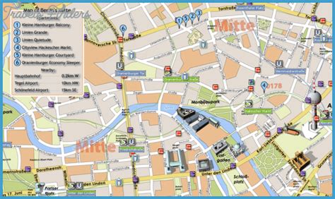 Berlin Map Tourist Attractions - TravelsFinders.Com